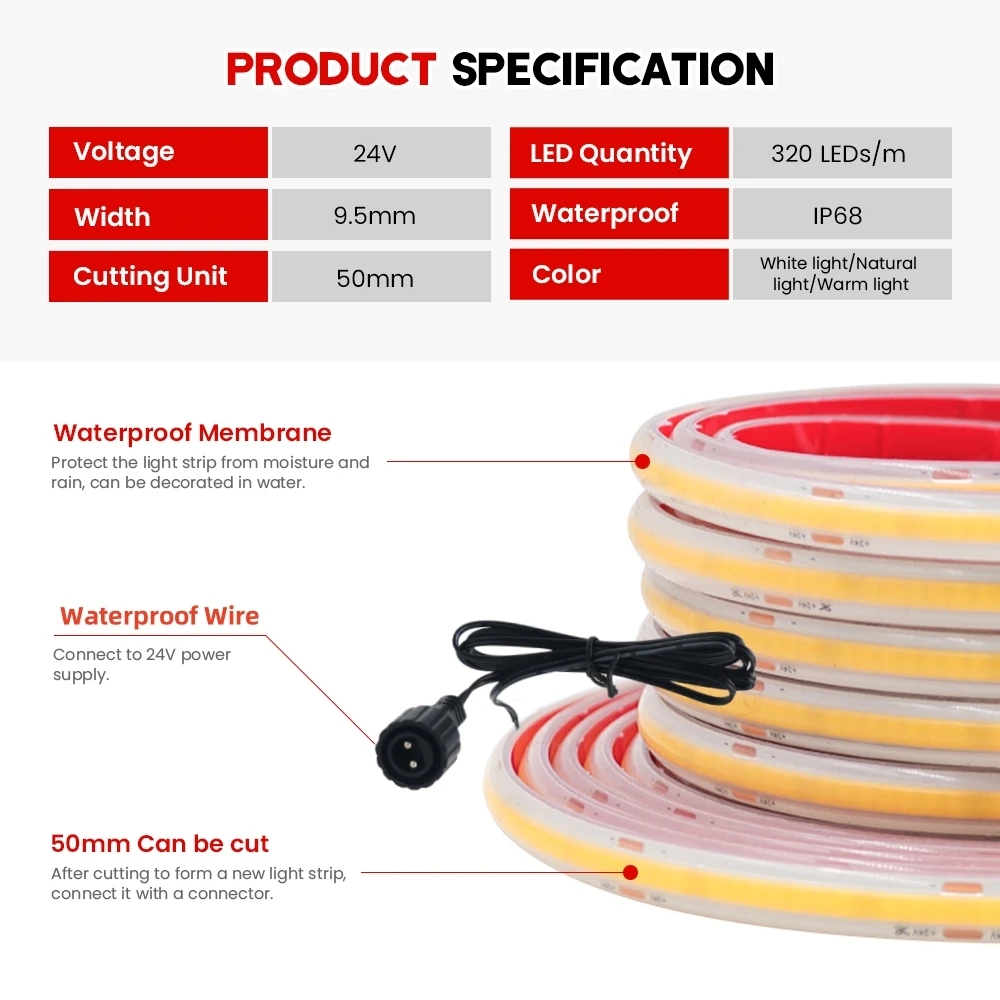 شريط إضاءة LED مرن يعمل بالطاق - مراجعة Outdoor Power Strip Weatherproof وسعره